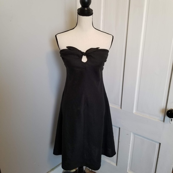 Aqua Dresses & Skirts - Aqua Black Linen Dress Size M Off The Shoulders